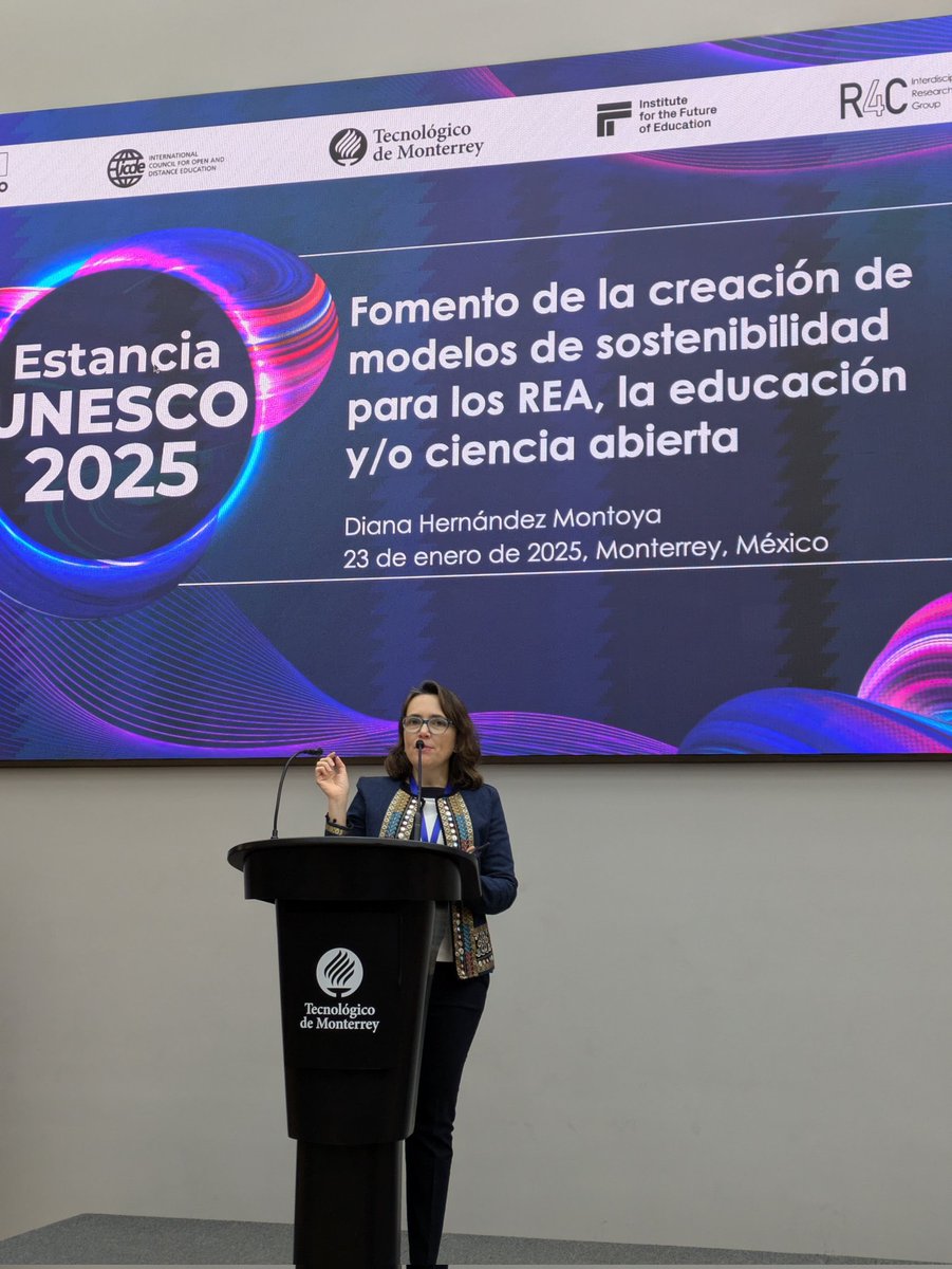 Iniciando el Día 4 de la #EstanciaUNESCO2025 con la charla de Diana Hernández Montoya sobre #ModelosDeSostenibilidad en #EducacionAbierta para fomentar la creación de #REA y el #MovimientoEducativoAbierto <a href="/TecdeMonterrey/">Tecnológico de Monterrey</a>