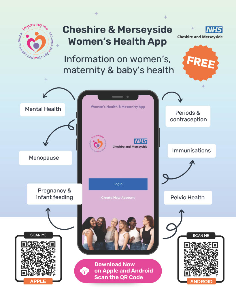 Brownlow_MBone's tweet photo. 📲 Take control of your health with the new NHS Cheshire &amp; Merseyside Women’s Health &amp; Maternity App! Trusted advice on periods, menopause, screenings, pregnancy &amp; more—all in one place. https://t.co/Kb5u8ByTgn
