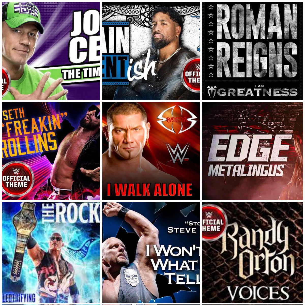 Which wrestler's theme song would you like to use for your entrance ❓

(Doesn't have to be pictured)