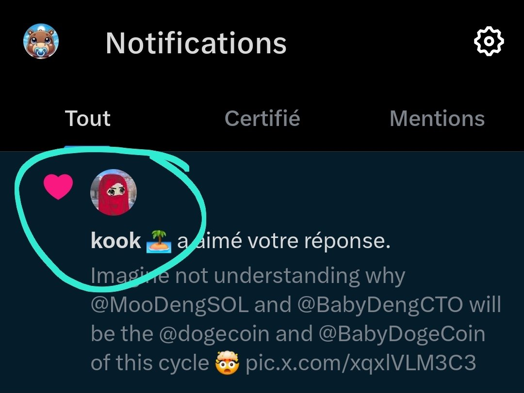 <a href="/mevdot/">MevDot</a> Do you get it ?

Cause 5 second after i shared with <a href="/KookCapitalLLC/">kook 🏝️</a> he liked.

The time is coming where people will understand why <a href="/MooDengSOL/">Fan Page | Moo Deng</a> and <a href="/BabyDengCTO/">BabyDengCTO</a> will be the <a href="/dogecoin/">Dogecoin</a> and <a href="/babydoge/"></a> of this cycle. 

Will you be ready ?

After 4 months the #Babydeng Gang is ready