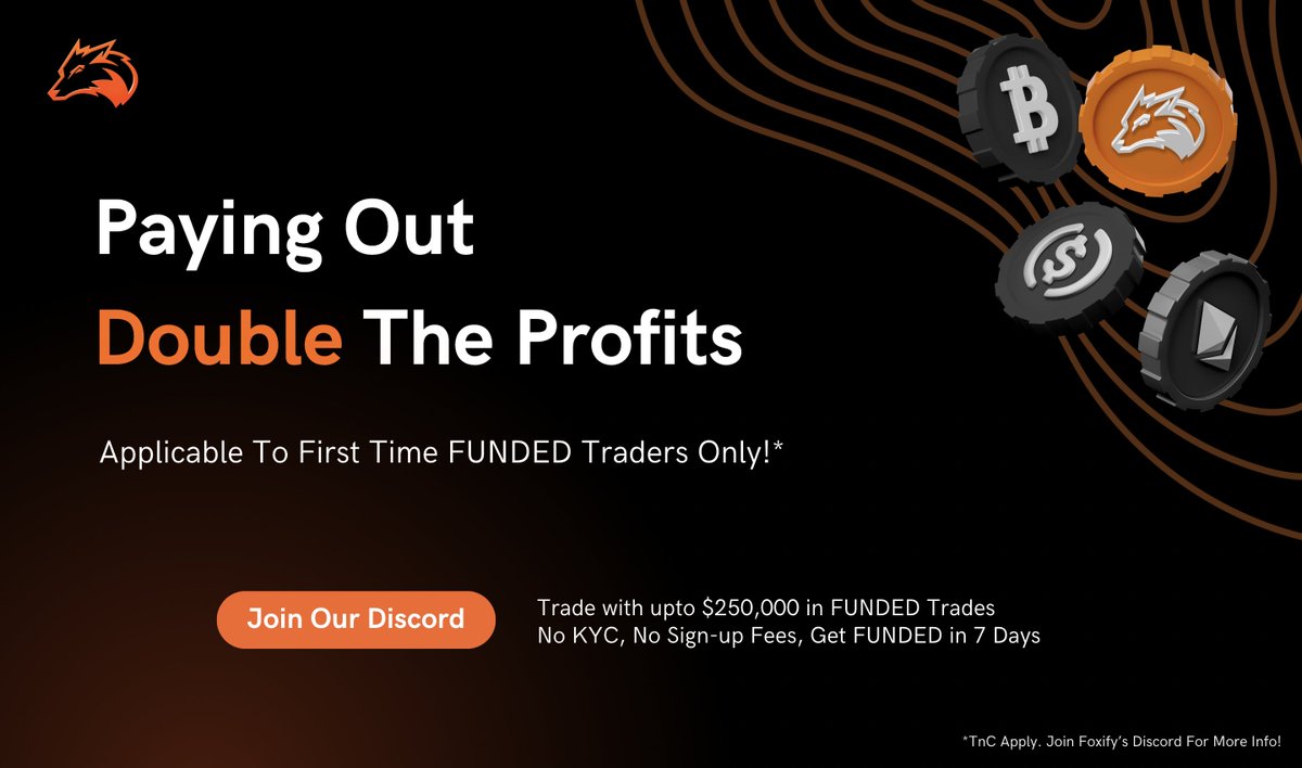 foxifytrade's tweet image. 💸 DOUBLE CASHOUTS TO FUNDED TRADERS! 💸

🔹 Be among the first 4 new FUNDED users promoted from Bronze and enjoy a DOUBLE cash out! (100% Bonus on actual profits made)

🔹 The first 3 new FUNDED users promoted from Silver will ALSO receive DOUBLE cash out! (100% Bonus on actual…