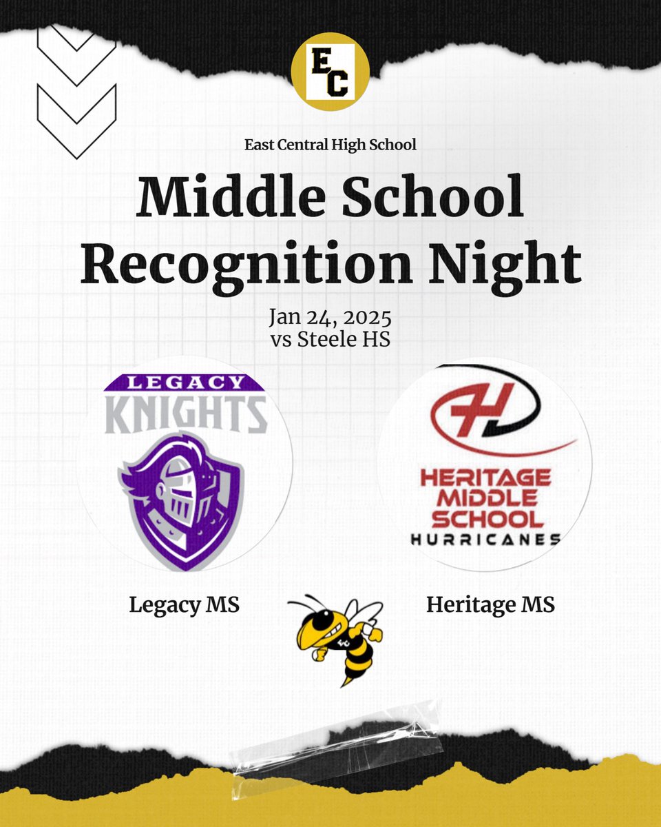 EastCentralHoops (@_ecbbasketball) on Twitter photo Friday we will recognize our MS boys basketball teams as they are kicking off their season #OurFuture
<a href="/LMSKnights/">Legacy Athletics</a> <a href="/HMSHurricanes/">Heritage Hurricanes</a> <a href="/ECISDtweets/">East Central ISD</a> <a href="/_ECAthletics/">ECHS Hornet Athletics</a> <a href="/ArriolaSuzette/">Suzette Arriola</a> <a href="/joehubb74/">Coach Hubb</a> Friday we will recognize our MS boys basketball teams as they are kicking off their season #OurFuture
<a href="/LMSKnights/">Legacy Athletics</a> <a href="/HMSHurricanes/">Heritage Hurricanes</a> <a href="/ECISDtweets/">East Central ISD</a> <a href="/_ECAthletics/">ECHS Hornet Athletics</a> <a href="/ArriolaSuzette/">Suzette Arriola</a> <a href="/joehubb74/">Coach Hubb</a>