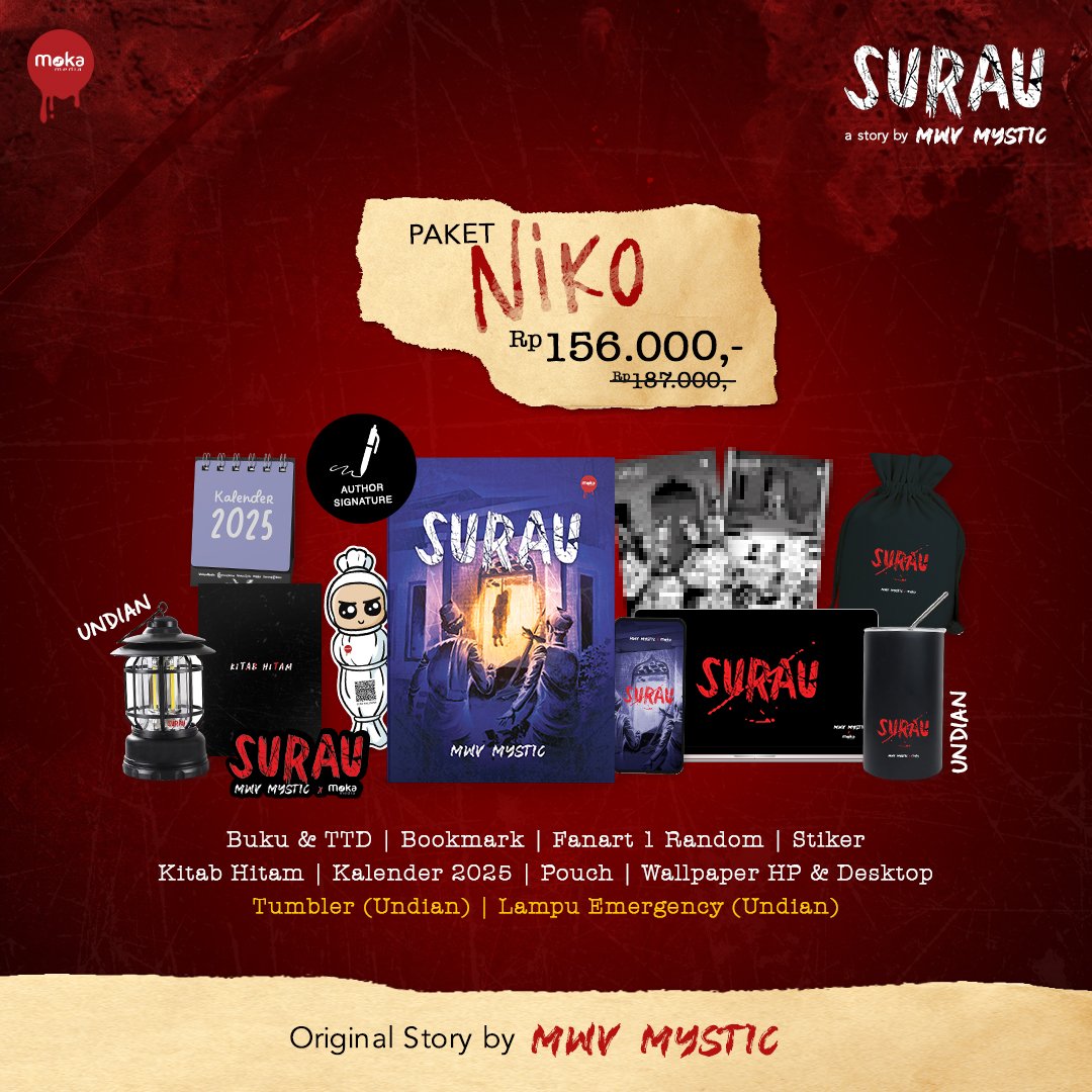 bukukatia's tweet photo. Siap-siap ikutan PO Surau @mwv_mystic di buka pukul 00.00 wib. Kalian mau jemput siapa?
Link pemesanan: https://t.co/7YAs075156
@redaksimoka
#mwvmystic #surau #mokamedia #bukunovel #pembaca #penulis #bukuhoror #hororindonesia #misterindonesia #bukuindonesia https://t.co/bCvdPNC8X4