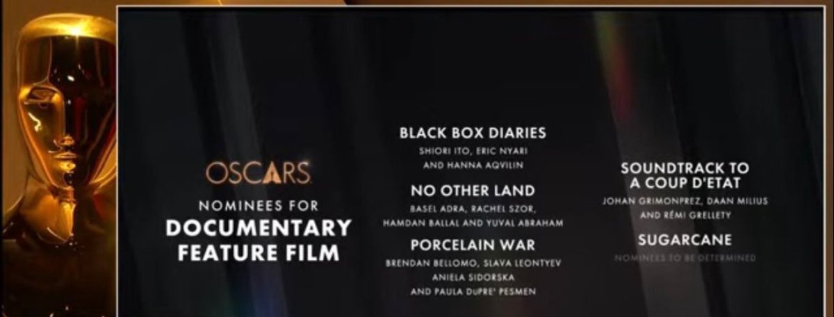 majedbamya's tweet photo. No other land among the Oscar nominees for Best documentary feature film 2025! https://t.co/UYON3sq3dn