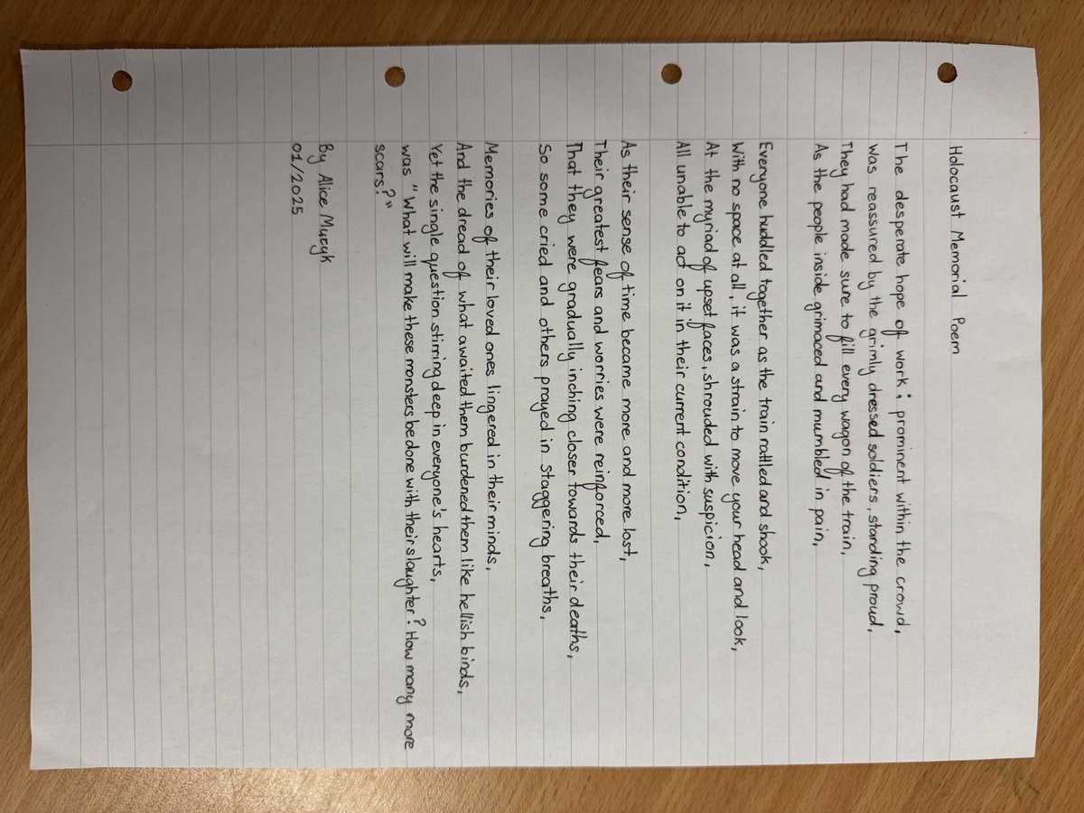 AvHumanities's tweet photo. Here is some work from our students that have taken part in in the Holocaust Memorial Day competition! Some brilliant drawings and poems😊 https://t.co/sd423wgKZN