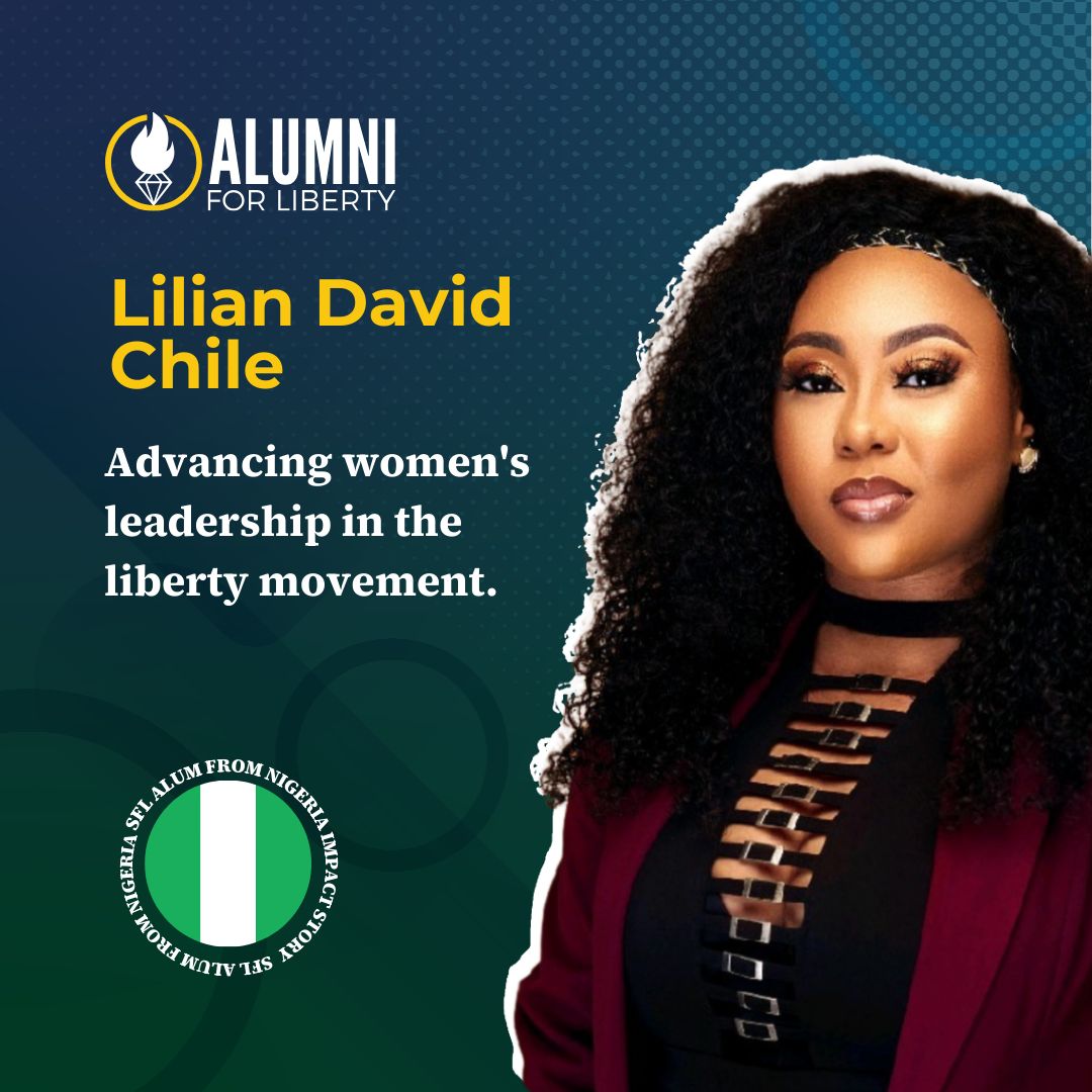 SFLAlumni's tweet photo. Lilian David Chile has been a passionate advocate for freedom since her university years, with Students For Liberty serving as the foundation of her libertarian journey. 
She founded Women for Liberty Africa (WFLA), a pioneering think tank dedicated to empowering women https://t.co/vTjjsQtFUJ