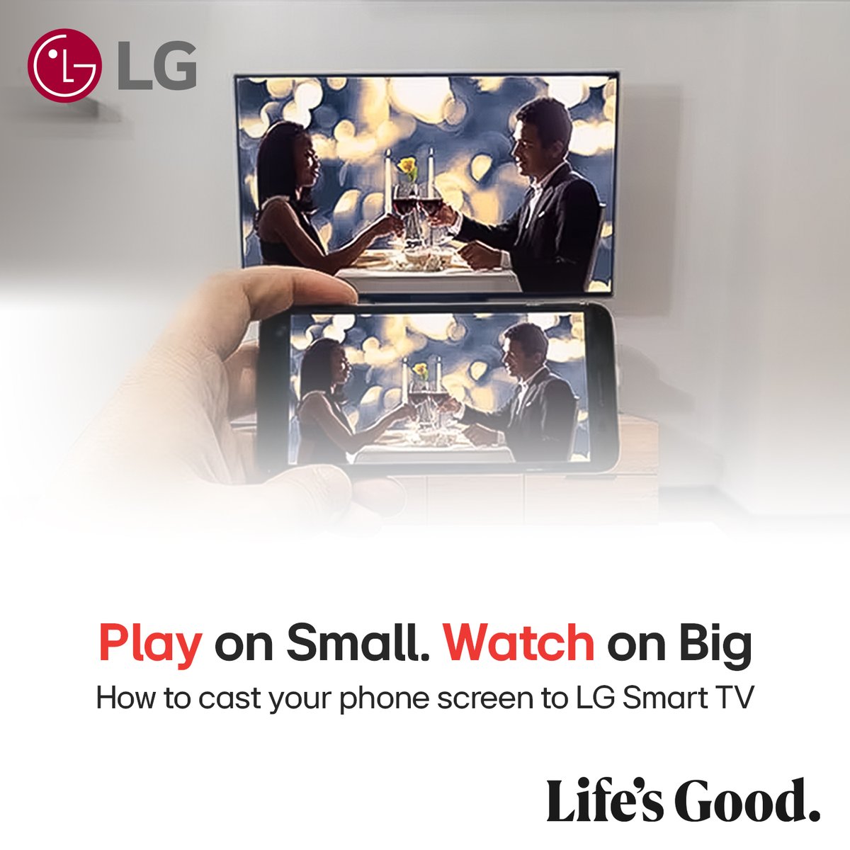 LGAfrica1's tweet photo. Cast your phone screen on LG TV to enjoy your favourite movie in a bigger, better, and bolder way - the LG Way.

Get more details about it here: https://t.co/sc9UbmReEN

#LG #LifesGood #LGOLED #Movies #Screencast #Phonemirroring #Phonecast #howtocastphone #TVhack