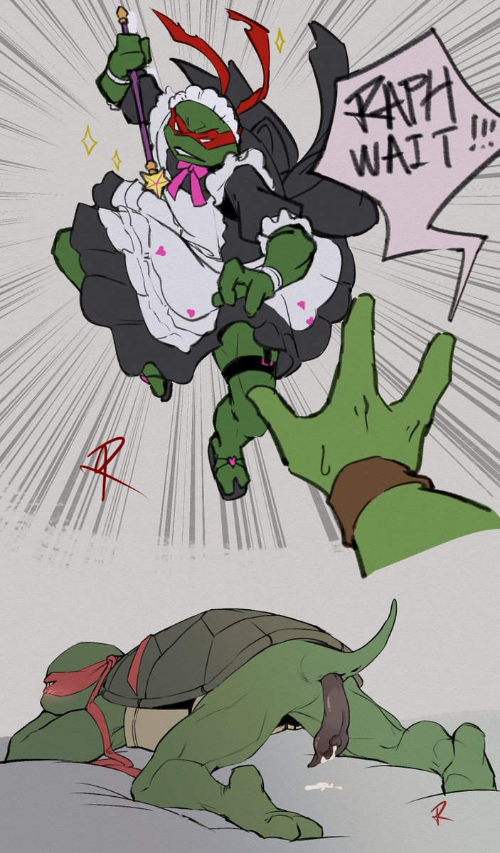Maid outfit...?It's not my intention. It's just official!The official themself so play!
#TMNT #Raphael