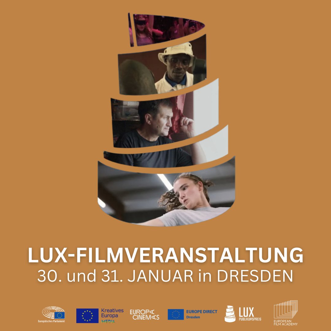 Europarl_DE's tweet photo. 30.+31.1. LUX-Filmevent. Entdeckt nominierte Filme des LUX-Publikumspreises '25  -KOSTENLOS + OmU im @thaliakinodresden
Highlight am 31.1. „Dahomey“ + Filmdiskussion @anna.cavazzini + Dr.  Scheps-Bretschneider - GRASSI @skd.museum  @sophiekoch.j 
Anmelden https://t.co/61DFzM0lAG https://t.co/LR7f7jsSCd