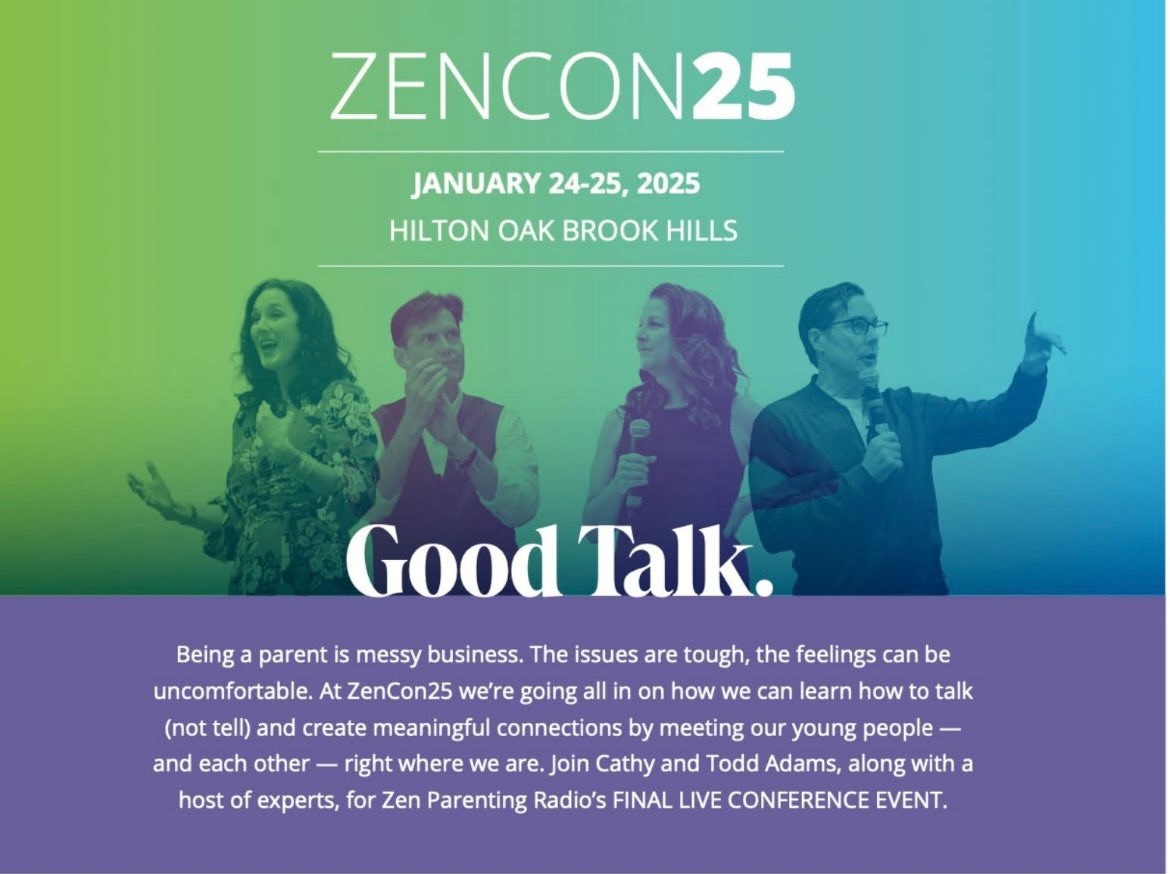 The last Zen Parenting Conference, ZenCon25, starts tomorrow. If you’re available this weekend, I’d strongly encourage you to make your way there. It’ll be among your fav weekends of the year, I promise you!