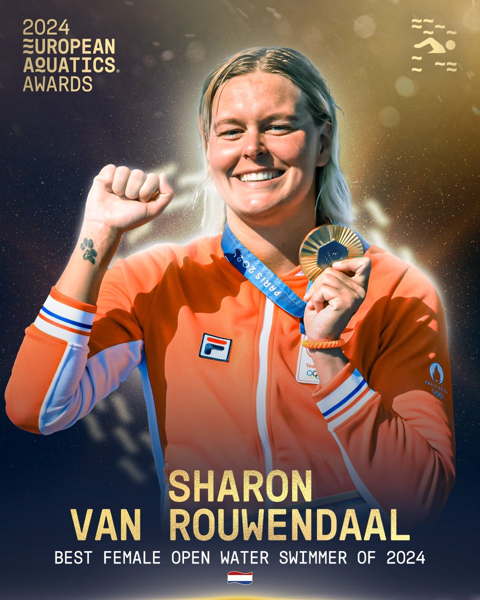 Sharon van Rouwendaal 🇳🇱 claims Olympic gold and Open Water Swimmer of the Year recognition 🙌

#EuropeanAquatics