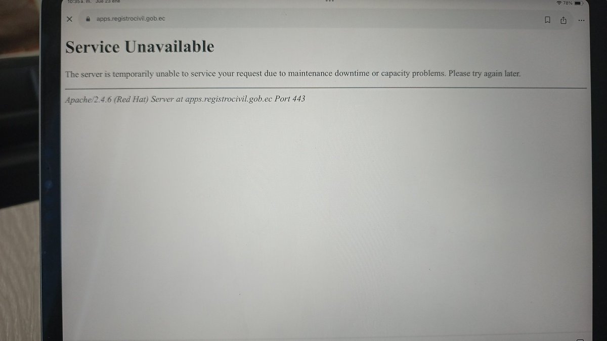 GinaRiosNavarr2's tweet photo. @RegistroCivilec es inaceptable el pésimo servicio digital de la página que manejan, no hay acceso la página caída y entorpecen y dificultan cada vez más los procesos en lugar de facilitar al usuario, las seguridades colocadas solo colapsan los sistemas https://t.co/OgS1VQoaLp