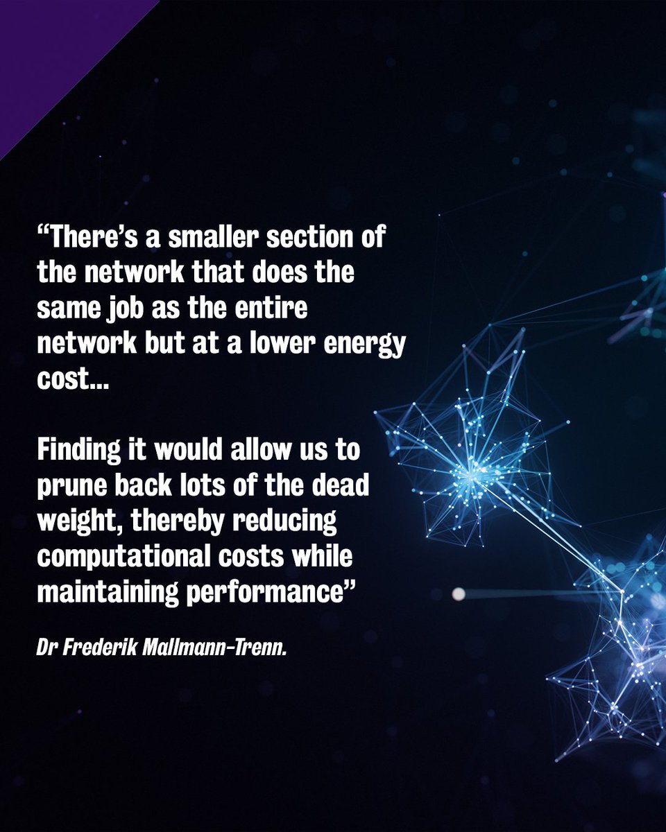 Pruning neural networks during training could make AI more efficient, sustainable &amp; accessible!💡
 
See how researchers from King’s and Université Côte d’Azur reduced the time and energy required to train AI - &amp; why this is important, to AI &amp; beyond! 🕸️🤖

loom.ly/9NjlHb0