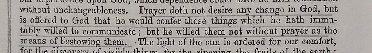 ssimonnin's tweet image. What is the point of praying if God has already decreed everything?

The best answer is still the one given by Stephen Charnock.

(Discourse on God's immutability I. 408)