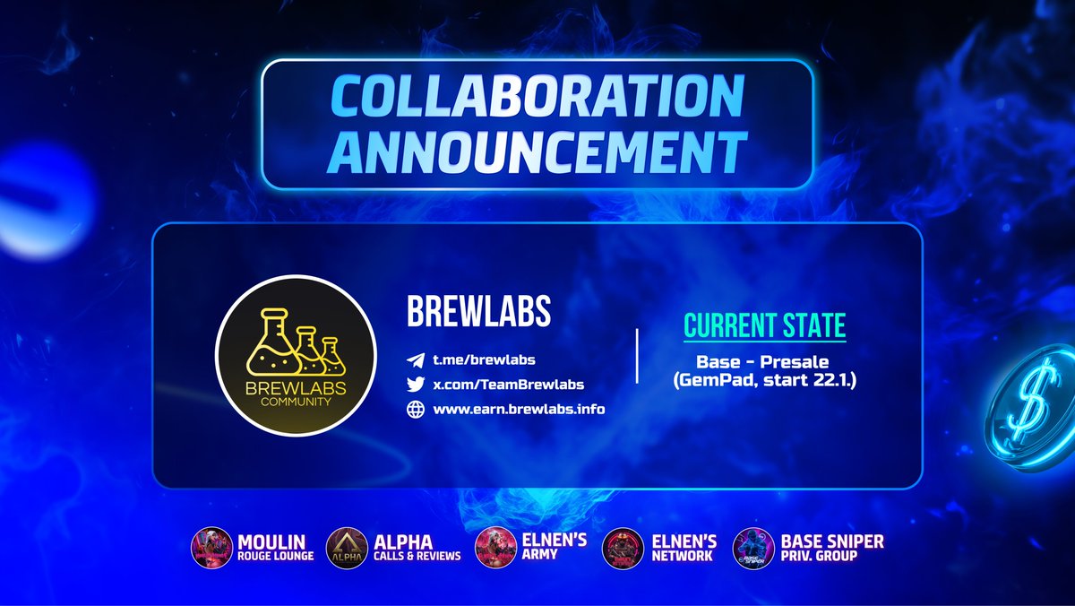 based_elnen's tweet photo. $BREW - @TeamBrewlabs is coming to @base! 📈

Presale started yesterday on @TheGemPad and SC of 40 ETH is already met!

The team has proven track record in the space and the product/platform is tested!

Their platform generates fees that are distributed back to the holders!🤑 https://t.co/8CnqGiePRP