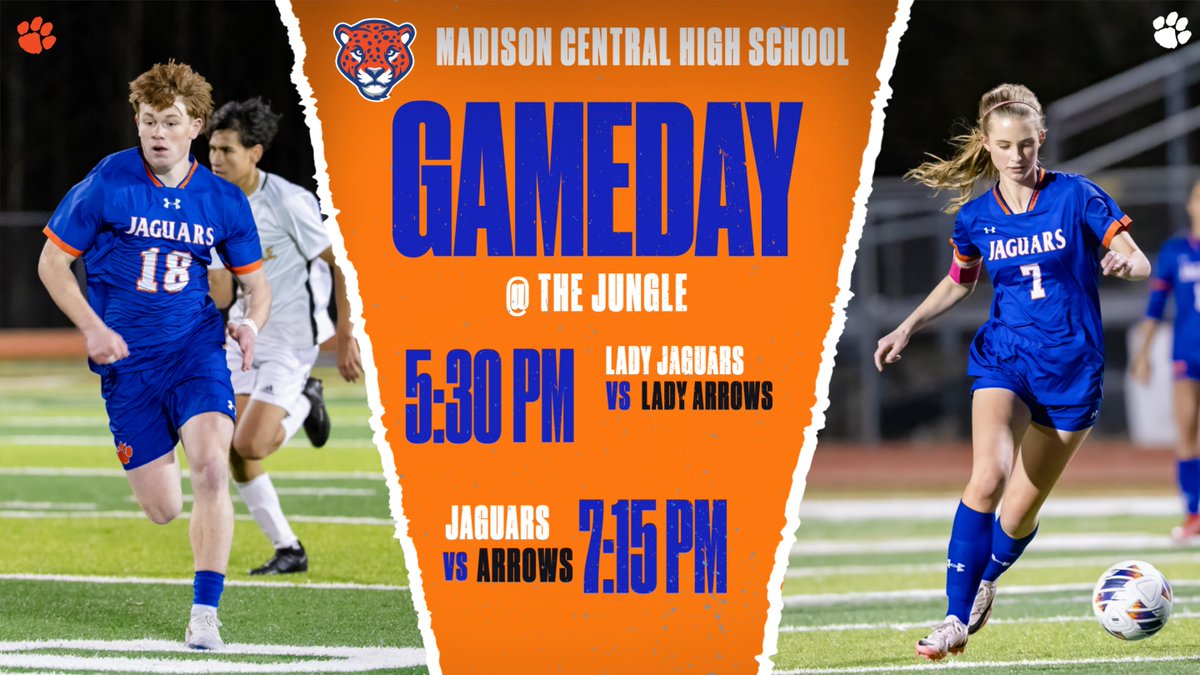 🚨🚨GAMEDAY🚨🚨

Big region games for the Jags tonight vs Clinton HS! Join us in the Jungle for the action!

⚽️ MCHS Jags Soccer
🗓 1/23/25
🆚 Clinton HS
📍The Jungle
⏰ VG 5:30p//VB 7:15p

<a href="/MCHSjags39110/">MadisonCentralHS</a> <a href="/MC_BIGBLUE/">MC Jags</a>  <a href="/MMSJAGATHLETICS/">Madison Middle Jaguar Sports</a> <a href="/rosascottschool/">@rosascottschool</a> <a href="/mcstudentsxn1/">MC Student Section</a>
