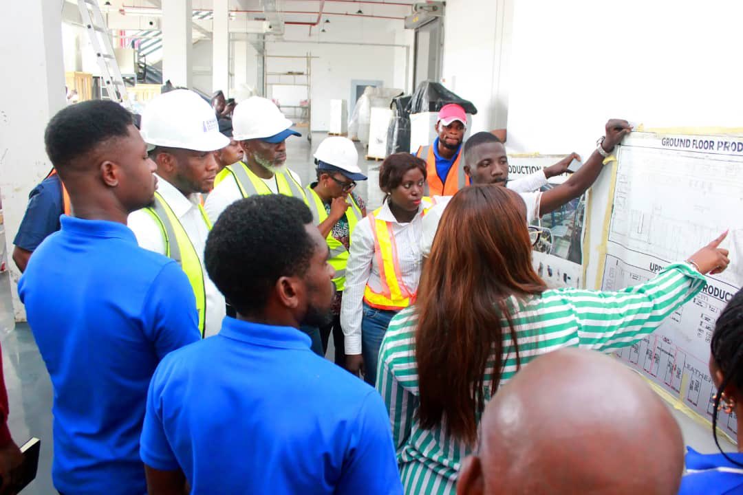 Honajigbotafe's tweet photo. The Honourable Commissioner Ministry of Wealth Creation and Employment, Hon. Akinyemi Ajigbotafe accompanied by the Permanent Secretary, Engr. Nurudeen Olalekan Sodeinde, and the Directors of the Ministry, paid an inspection visit to the nearly completed Lagos State Industrial https://t.co/TQwNaTkPfw