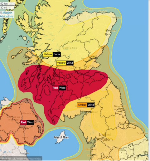All non-essential council buildings, including schools, will be closed tomorrow due to Storm Eowyn and the subsequent Red and Amber weather warnings. For more detail, including waste collection information, see orlo.uk/7dzhT