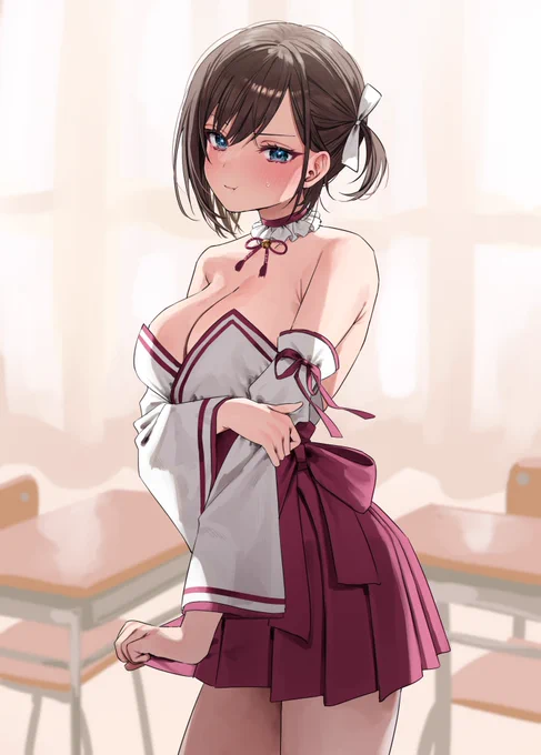巫女さんの服と聞いていたんですが……この露出は聞いてません!#ふたごま 