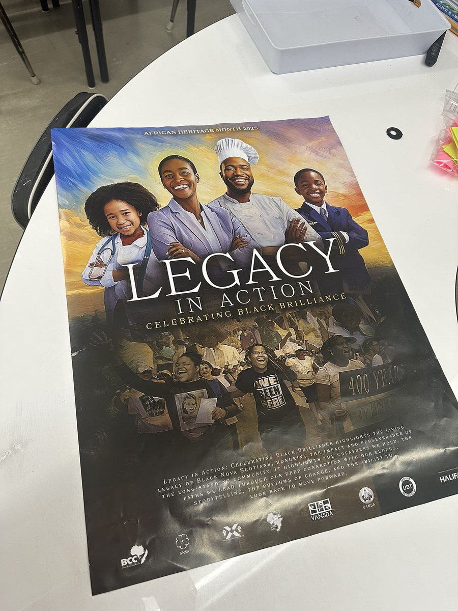 Legacy in Action; Celebrating Black Brilliance throughout the whole message in  in this year's African Heritage Month poster <a href="/HRCE_Official/">HRCE</a> <a href="/nseducation/">NS Education and Early Childhood Development</a> One student immediately saw themselves in the image <a href="/HumberParkElem/">Humber Park Elementary</a> Plans to use it to centre Ss art in hallway for everyone.