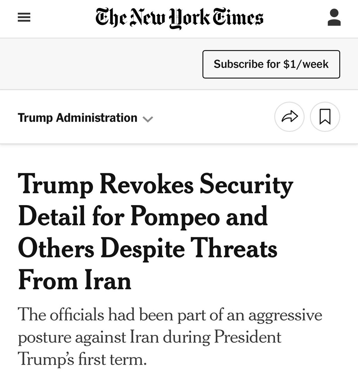 bennyjohnson's tweet image. 🚨BREAKING: President Trump has revoked $2 million per month security detail for Mike Pompeo