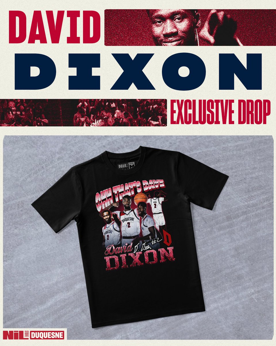 Duquesne NIL Store (@dukesnilstore) on Twitter photo Shop <a href="/Ohthatsdave_/">David Dixon</a>'s collection!
A portion of every purchase goes back to him
➡️ nil.store/duquesne/duq-d… Shop <a href="/Ohthatsdave_/">David Dixon</a>'s collection!
A portion of every purchase goes back to him
➡️ nil.store/duquesne/duq-d…