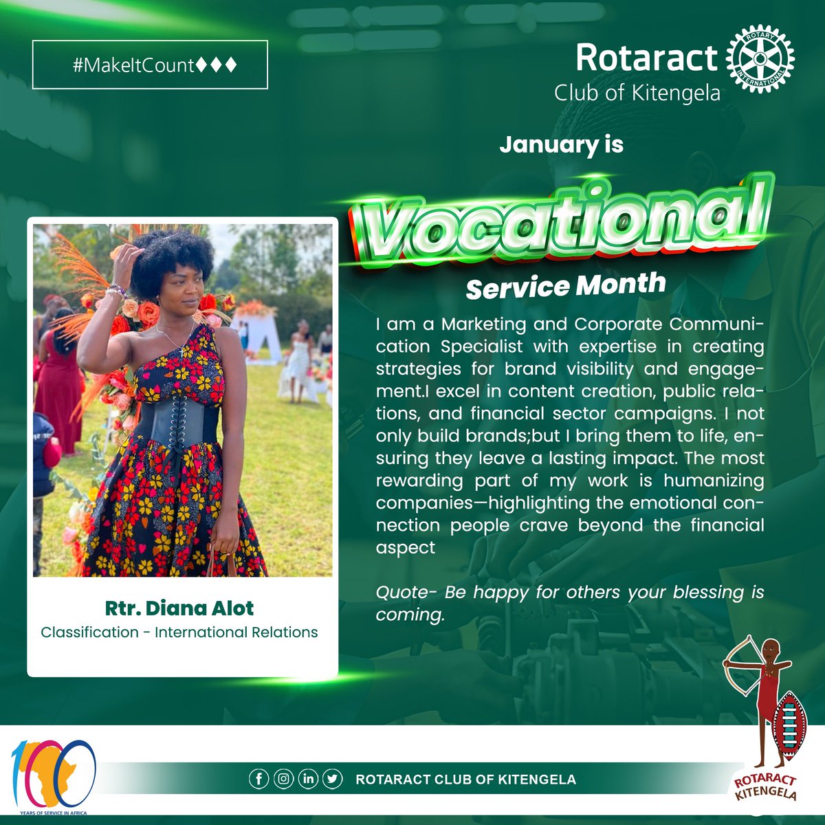 RACKITENGELA's tweet photo. Last but not least on #MyVocation👷🏽 is our very own Diana Alot👩🏾.
A Marketing and Corporate Communication🗣️ Specialist.

Her classification entails creating strategies👩🏽‍🏫 for brand visibility and engagement🔁.

She specializes in not only building brands but breathing life🌬️ https://t.co/Q2TfOs0eA7