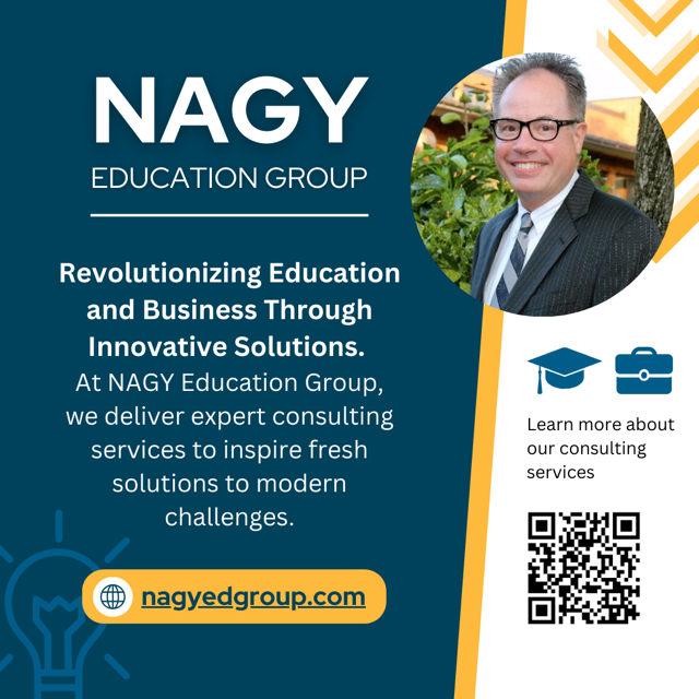 Exciting News!
I’m thrilled to announce my new website and consulting company: Nagy Education Group!
Our mission? To provide cutting-edge solutions in edtech, education, and business with a team of internationally recognized consultants. Visit us at nagyedgroup.com