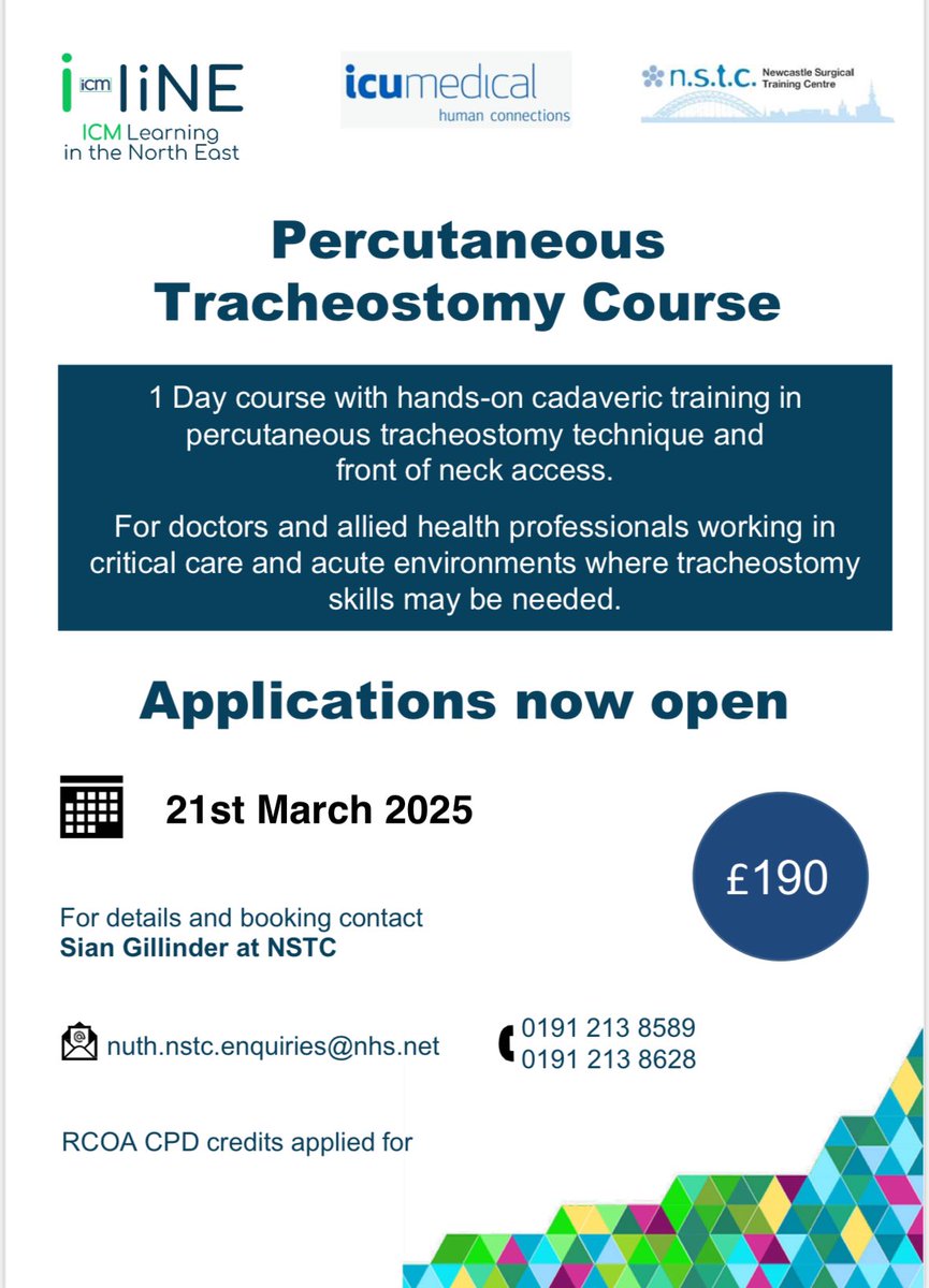 Pleased to be working with the Newcastle Surgical Skills centre to deliver our trache course again! Places available please get in touch. <a href="/_a_liNE_news/">A-liNE</a> <a href="/NUTHMedEd/">Medical Education @ Newcastle Hospitals</a> <a href="/iccueducation/">iccueducation</a> <a href="/jessandzz/">Michelle Carey 💙</a> <a href="/NorthumbriaNHS/">NorthumbriaNHS</a> <a href="/QEMedEducation/">QE Gateshead Medical Education</a>