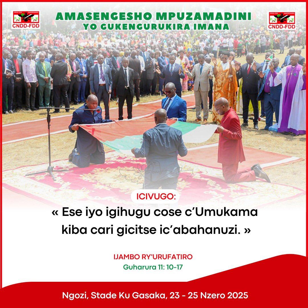 cndd_fddburunga's tweet photo. #Burundi , Amasengesho mpuzamadini yo gukengurukira IMANA ,akazobera i #Ngozi  , Stade ku gasaka 23 -25 nzero 2025 . Umugambwe  uri Ku butegetsi @CnddFdd ukaba washimye gushira IMANA imbere muri vyose.
@GeneralNeva
@R_Ndikuriyo
@DorianeMunezero
@CnddfddBurung 
@IntumwaNews https://t.co/al6sHoYBSK