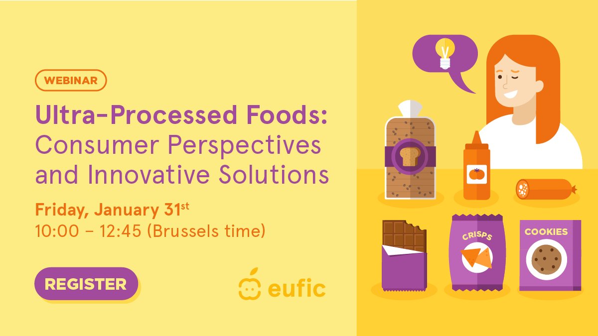 EUFIC's tweet image. 🚀 Building on our 2020 webinar on the science of #UltraProcessedFoods, we’re taking the discussion further!  We’ll explore consumer understanding, expectations, and innovative approaches to UPFs.
 
📅 Join us on 31 January, 10:00–12:45 (Brussels time)

🔗bit.ly/3WrjcKb