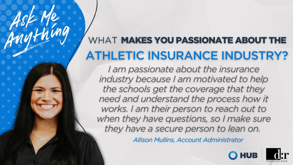Allison, a dedicated Account Administrator specializing in the collegiate division. Since joining in 2023, she has excelled in customer service and communication, collaborating closely with the collegiate team to deliver exceptional service.
#PassionForInsurance #DissingerReed