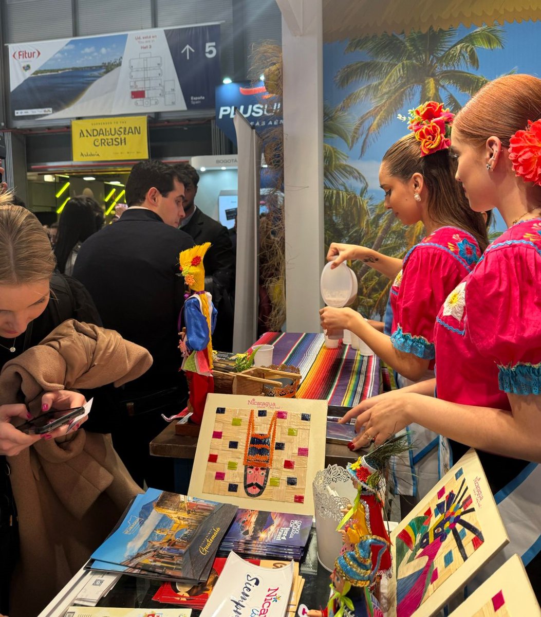 InturNicaragua's tweet photo. Nicaragua promociona sus bellezas en el segundo día de @fitur_madrid 

#NicaraguaÚnicaOriginal
#FITUR2025
#Nicaragua https://t.co/JbRMJ6qFIi