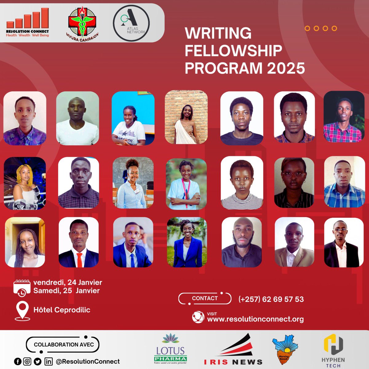 Resolution Connect (Think Tank) (@resolution_co) on Twitter photo 🎉Join us to congratulate the 2025 writing #Fellows.
👀with over 250 applications reviewed, we finally selected the 21 bloggers and journalists to join our mission ✅
👏Again Congratulations 🎈🎊
<a href="/AtlasNetwork/">Atlas Network</a> <a href="/the_iatp/">Initiative For African Trade and Prosperity</a> <a href="/lionsofficial/">British & Irish Lions</a>
#MvuraCampaign
#WFP2025
#Atlasnetwork 🎉Join us to congratulate the 2025 writing #Fellows.
👀with over 250 applications reviewed, we finally selected the 21 bloggers and journalists to join our mission ✅
👏Again Congratulations 🎈🎊
<a href="/AtlasNetwork/">Atlas Network</a> <a href="/the_iatp/">Initiative For African Trade and Prosperity</a> <a href="/lionsofficial/">British & Irish Lions</a>
#MvuraCampaign
#WFP2025
#Atlasnetwork