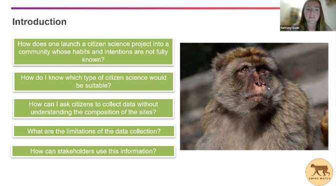 Uni_Gib's tweet photo. Yesterday, PhD student Bethany Gadd delivered a webinar to 35+ attendees from 8 countries, exploring Gibraltar's macaques, their interactions with residents, and the role of citizen science in their management.

Thank you to all who joined!

#UniversityofGibraltar https://t.co/JPmZL5ljt3
