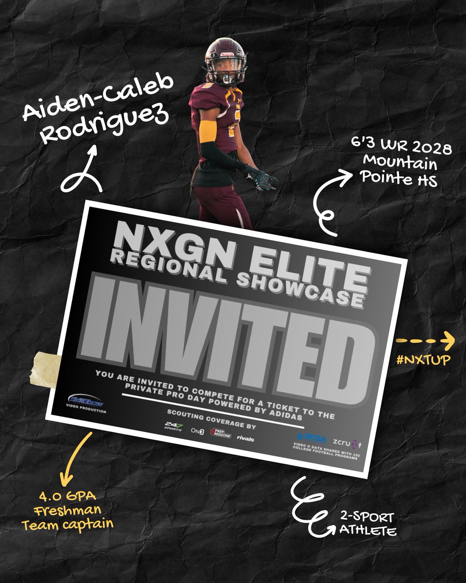 Aiden-Caleb Rodriguez (@aidenaire) on Twitter photo Thank you <a href="/NxgnCamps/">NXGN Camps, Inc</a> for the camp invite excited to compete!
<a href="/CoachJonRoberts/">Coach Jon Roberts</a> <a href="/mphs_athletics/">Mountain Pointe Pride Athletics</a> <a href="/AaronFrana/">Aaron Frana</a> Thank you <a href="/NxgnCamps/">NXGN Camps, Inc</a> for the camp invite excited to compete!
<a href="/CoachJonRoberts/">Coach Jon Roberts</a> <a href="/mphs_athletics/">Mountain Pointe Pride Athletics</a> <a href="/AaronFrana/">Aaron Frana</a>