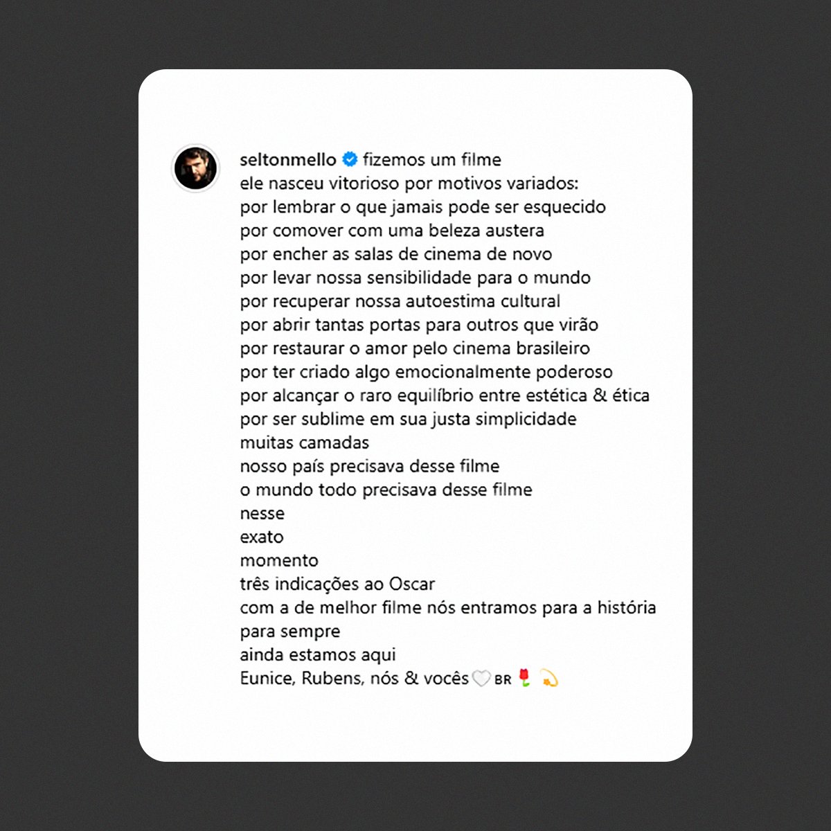 Disse tudo, Selton Mello! 😍