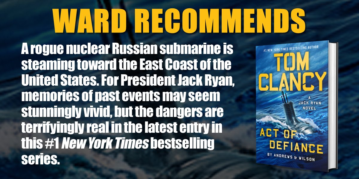 40 years ago Tom Clancy’s THE HUNT FOR RED OCTOBER created an entirely new genre of fiction: the military thriller. Last spring, that book was honored by the publication of a brilliant contemporary counterpart, ACT OF DEFIANCE by <a href="/BAndrewsJWilson/">Andrews & Wilson</a>.
Post: wardlarsen.com/blog/ward-rec-…