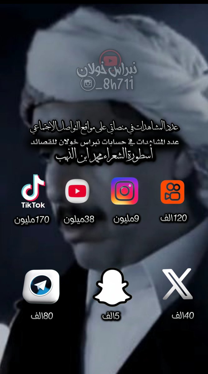 _8h711's tweet photo. وصلت عدد المشاهدات للقصائد أسطورة الشعراء محمد ابن الذيب في مواقعي  ومنصاتي على مواقع التواصل الاجتماعي وصل عددها 217 مليون مشاهدة https://t.co/45MVpzBEk0