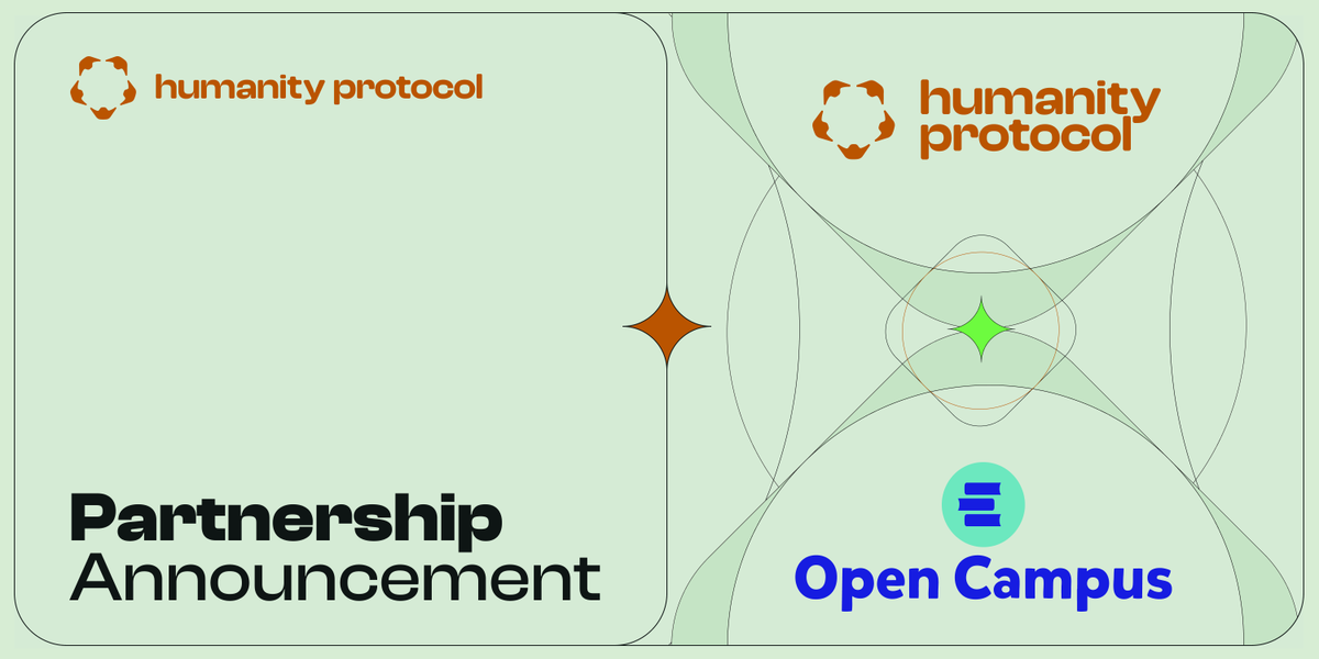 Humanityprot's tweet photo. Humanity Protocol x Open Campus is here and Humanity is taking on the education sector!

Humanity Protocol has partnered with @opencampus_xyz to transform education with decentralized identity &amp; credentialing.

Our aim: to create interoperable &amp; privacy-preserving credentials ⬇️ https://t.co/ky3X9fyRCd