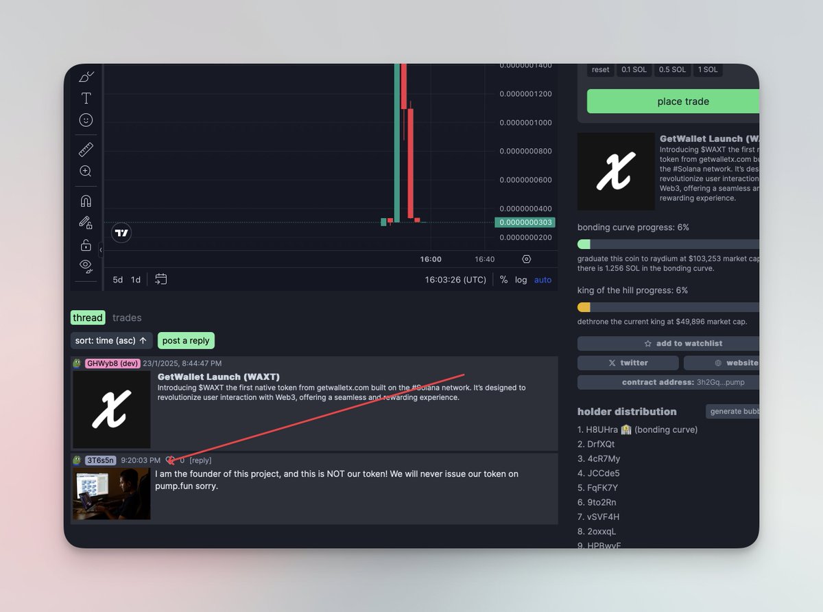 We have also posted on the pump fun token page.