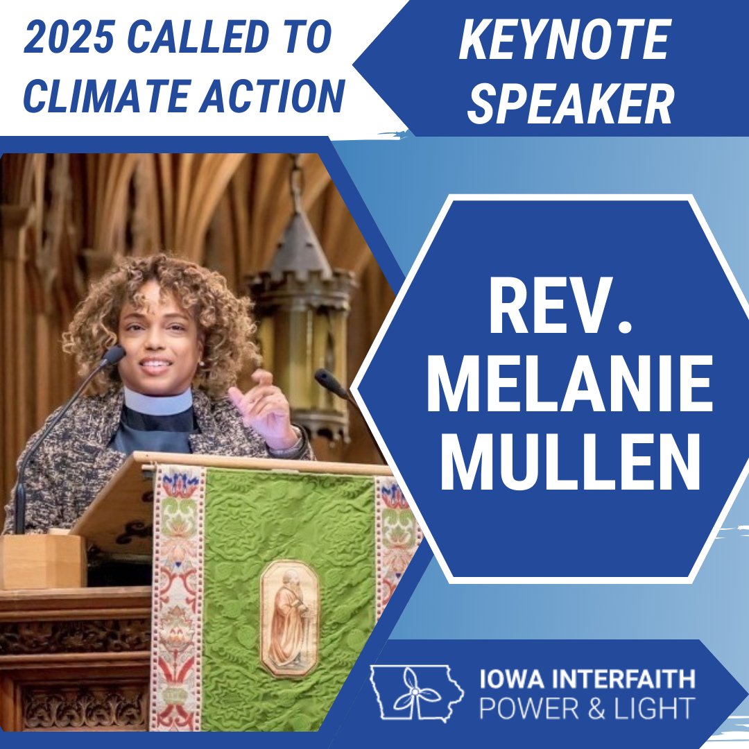 iowaipl's tweet photo. ๐ฃ KEYNOTE SPEAKER ANNOUNCEMENT! ๐ฃ
Our 2025 #CalledToClimateAction keynote speaker is Rev. Melanie Mullen! Rev. Mullen serves as Episcopal Churchโs Director of Reconciliation, Justice & Creation Care.
Learn more & register at the link: https://t.co/dcPMvYqunk https://t.co/hVvX7w5Nl5