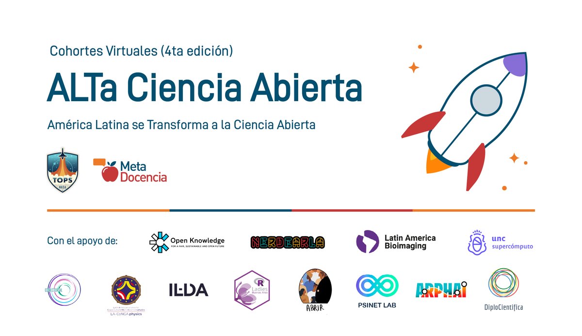 🚀 América Latina se transforma a la #CienciaAbierta: ¡Inscripciones abiertas!
📅 6 encuentros (5/2 al 12/3)
📜 Doble certificación: #MetaDocencia + #NASA
🌎 Colegas y casos regionales
📲 Inscríbete: tiny.cc/ALTa_CA4_Inscr…
ℹ️ Más info #ALTaCA: metadocencia.org/alta-ca/4-2025/