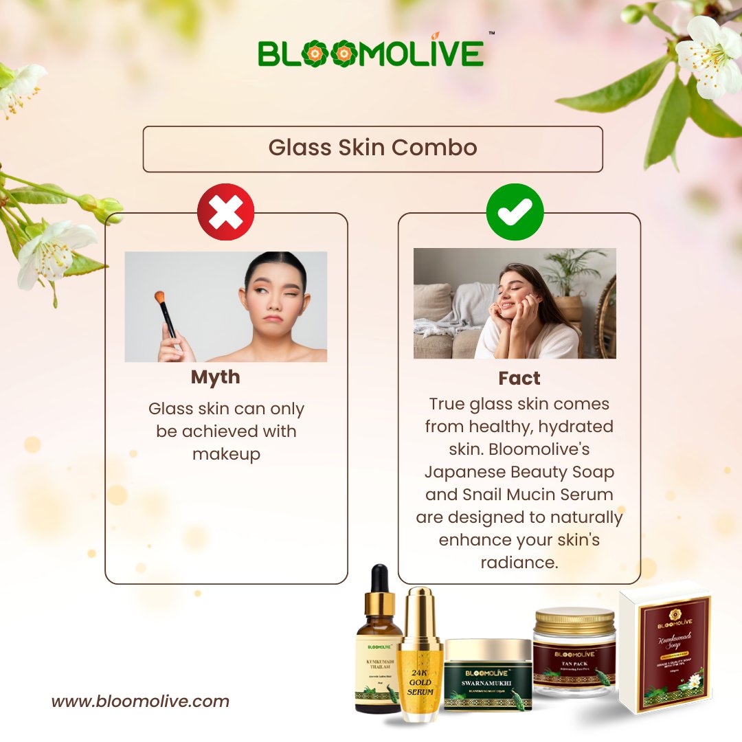 bloomolive8's tweet image. 𝗚𝗹𝗮𝘀𝘀 𝗦𝗸𝗶𝗻: 𝗠𝘆𝘁𝗵 𝘃𝘀 𝗙𝗮𝗰𝘁

Think glass skin is all about makeup? ❌ Think again! ✅

Try Bloomolive's Bloomolive's Glass Skin Combo for a radiant, natural glow.

𝗪𝗲𝗯𝘀𝗶𝘁𝗲: bloomolive.com/product/skin-r…

#NaturalRadiance #DewySkinCare #KBeautyInspired #SkinCare