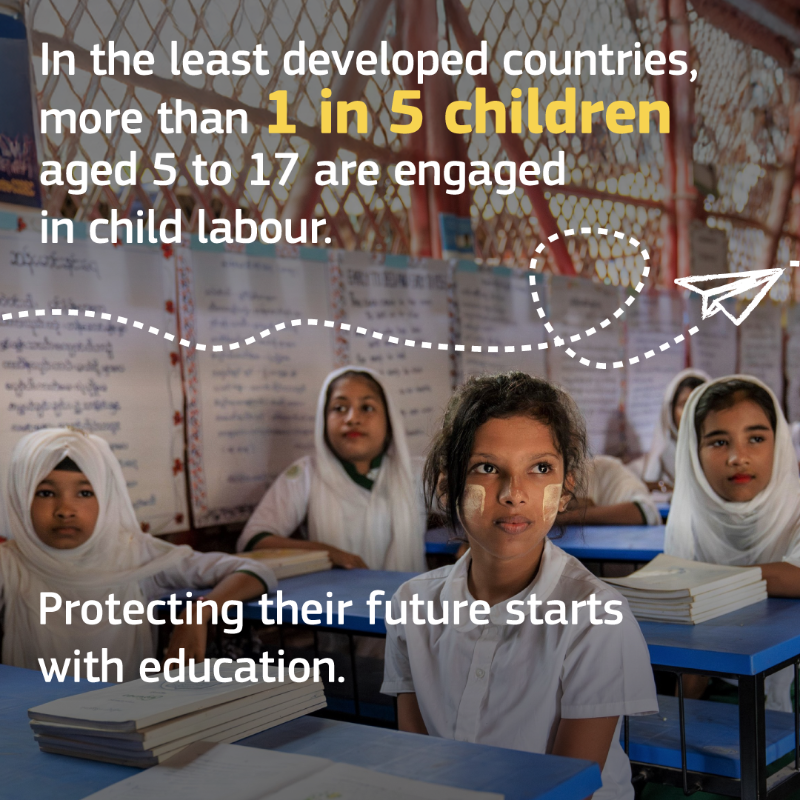 eu_echo's tweet photo. Our #EducationDay message is crystal clear: education is a fundamental human right.

This is why we support programmes that enable children in crisis to learn, grow, and fulfil their potential. ✍️💙