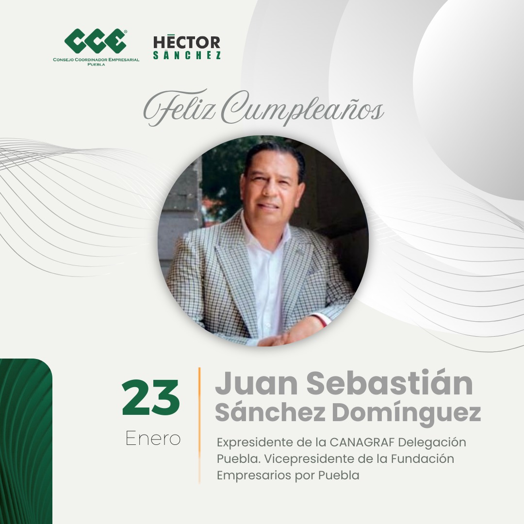 CCEPuebla's tweet photo. ¡Muchas felicidades  @juanchezd    
Le extendemos nuestros mejores deseos en su cumpleaños, esperando que disfrute un día pleno de alegría y un año colmado de éxitos.🎉✨
 ¡Que siga dejando huella en la industria gráfica y empresarial! 🎨💼 https://t.co/UnUgAeX95W