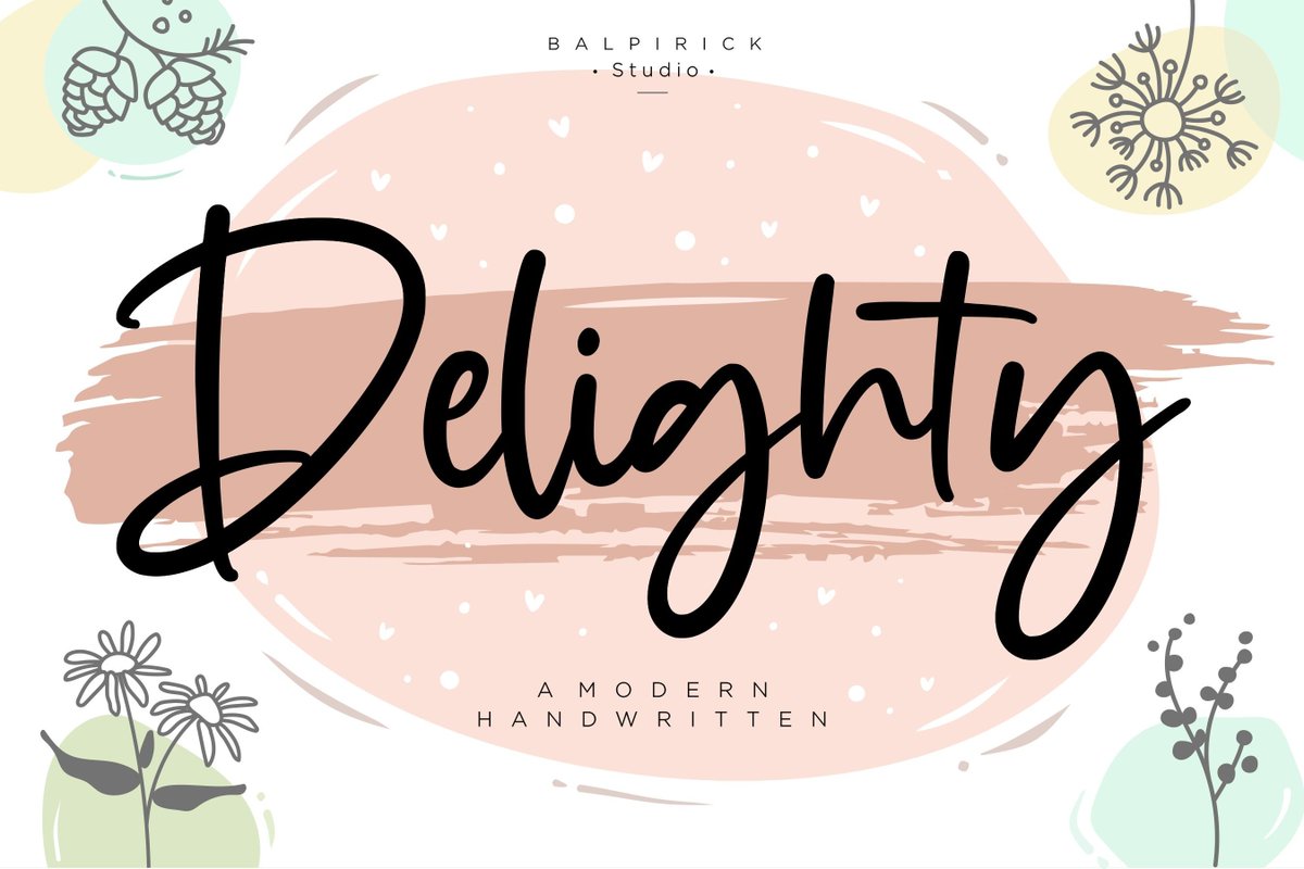 fontriver's tweet photo. Delighty font designed by Balpirick Studio
https://t.co/9VjVwe2xbE

#fonts #calligraphy #typography #design #webdesign #script #handwritten #calligraphic #handwriting #font #type #typeface #lettering #handlettering #brand #branding #branddesign #brandingdesign https://t.co/EsYaIX4olk