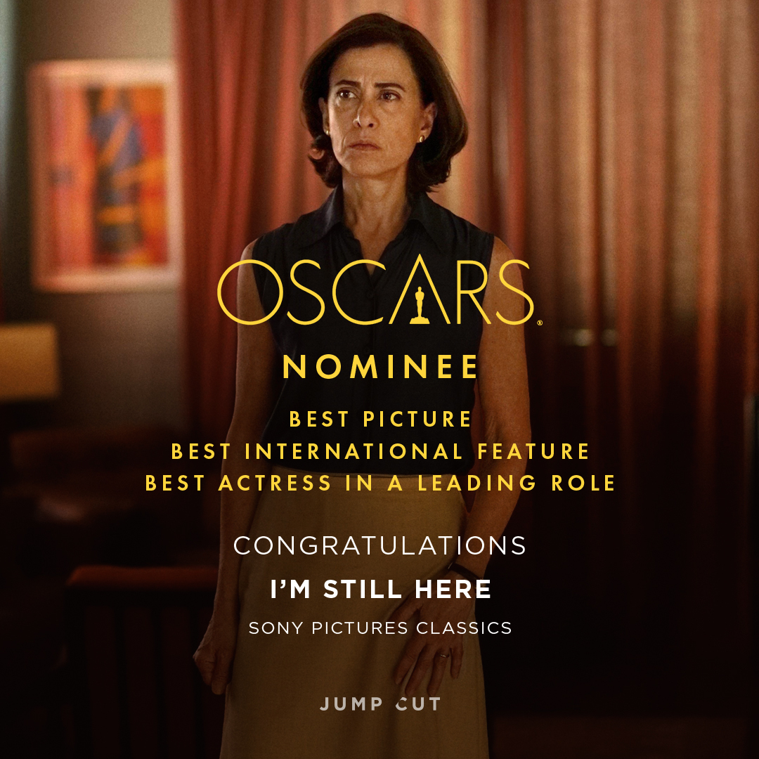 Jump Cut (@jumpcutnyc) on Twitter photo Congratulations to <a href="/sonyclassics/">Sony Pictures Classics</a> on their Oscar nominations for their film I'm Still Here! Congratulations to <a href="/sonyclassics/">Sony Pictures Classics</a> on their Oscar nominations for their film I'm Still Here!