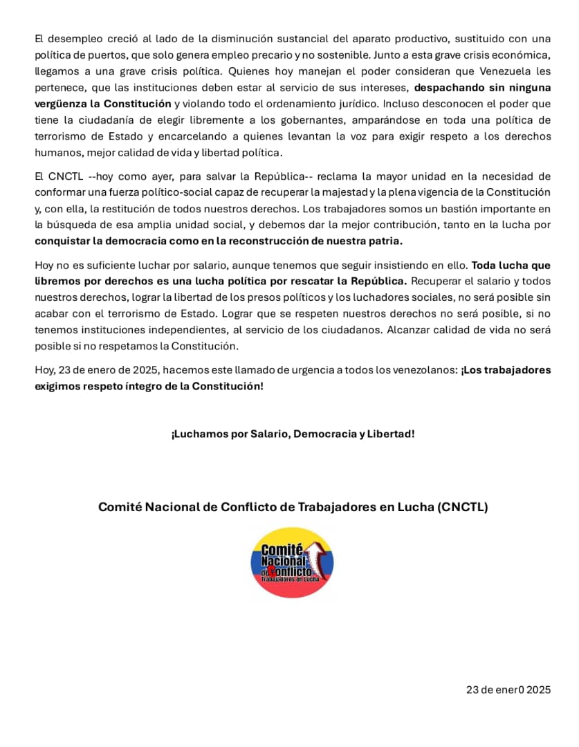 Aprendamos del 23 de enero... Día de libertad y democracia...