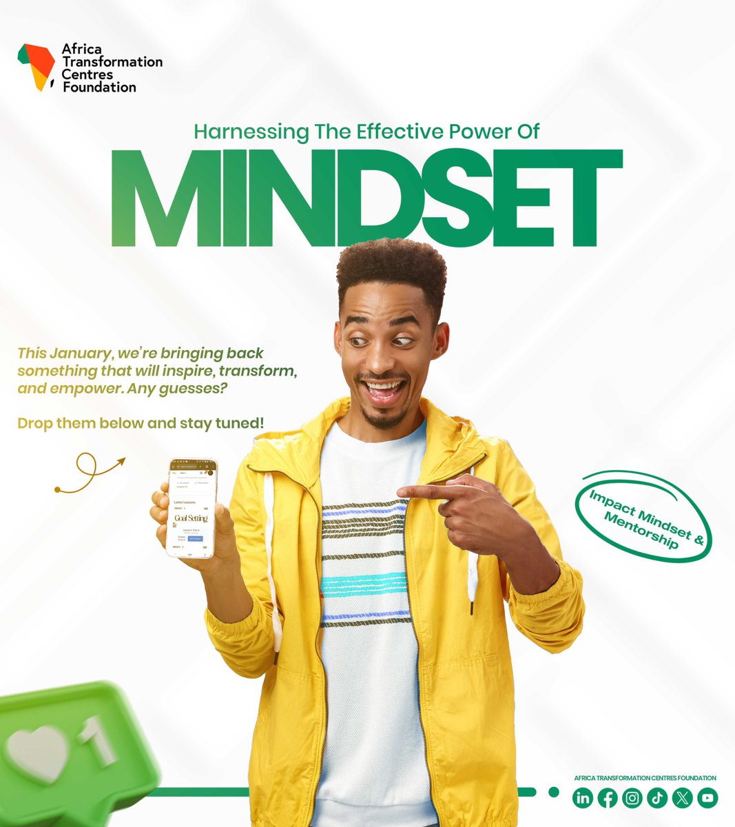 What separates dreamers from achievers? 🤔

Hint: It starts in the mind.

We’re bringing back something special this January to help you bridge that gap. Stay tuned! 😉 #atcf #IMPACTMindsetProgramme #YouthEmpowerment #Africa